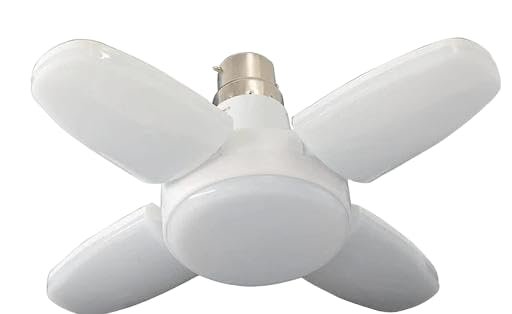 4 Blade LED Ceiling Fan Light Bulb | Foldable Adjustable LED Lamp | B22 Energy Saving Light