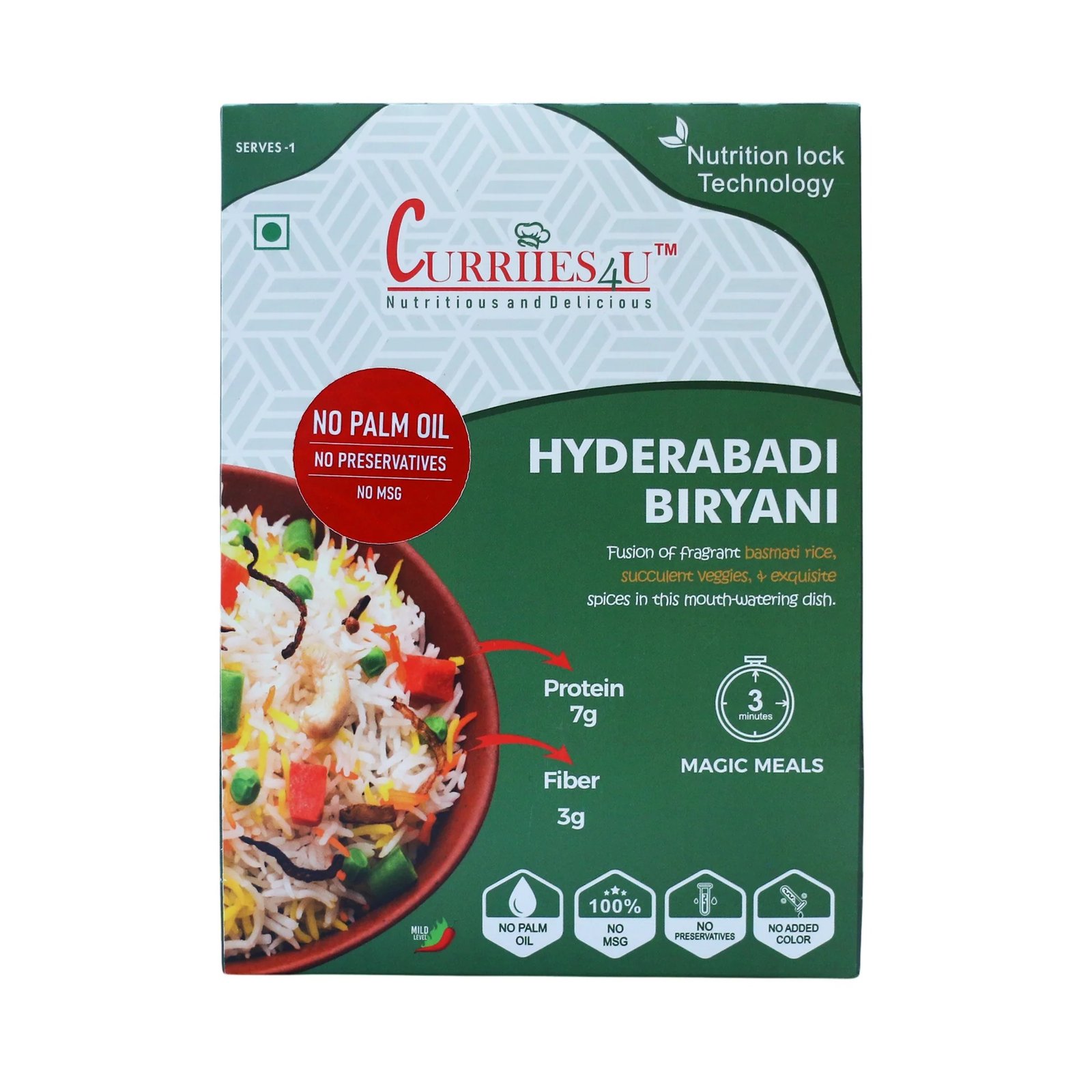Ready to eat Hyderabadi Veg Biryani