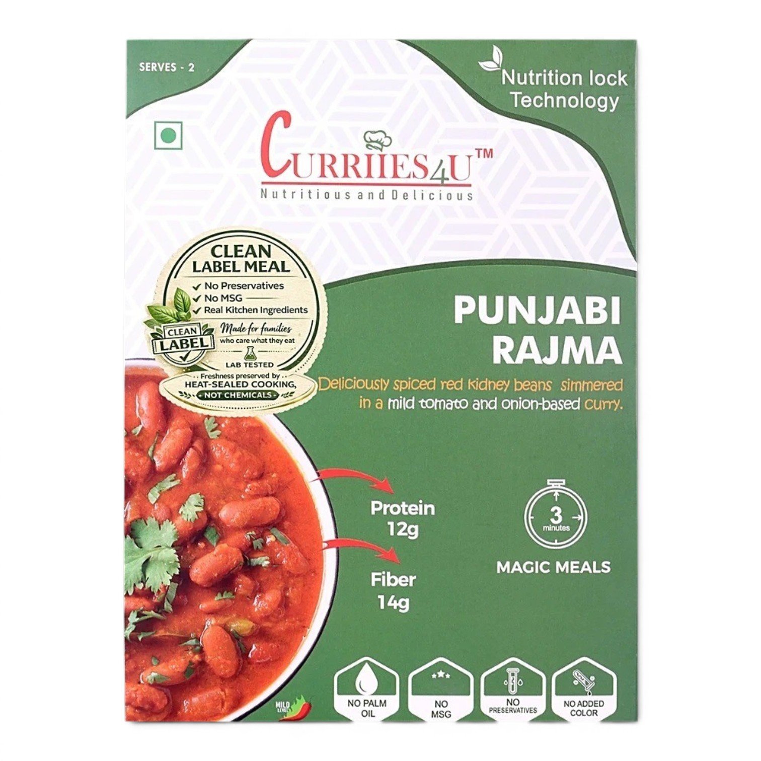 Ready To Meals Foods Punjabi Rajma No Palm Oil & Preservatives, 300 g