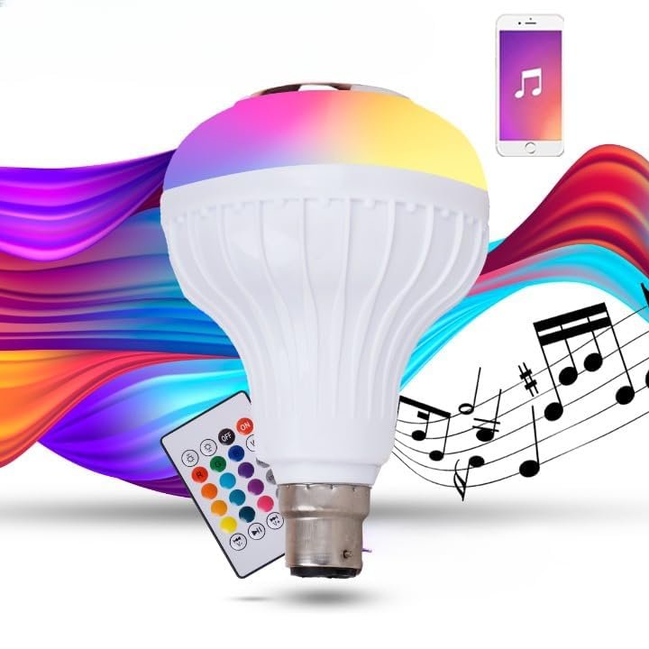 12W B22D Base Led Multicolor Rgb Music Bulb,Wireless Bluetooth Bulb