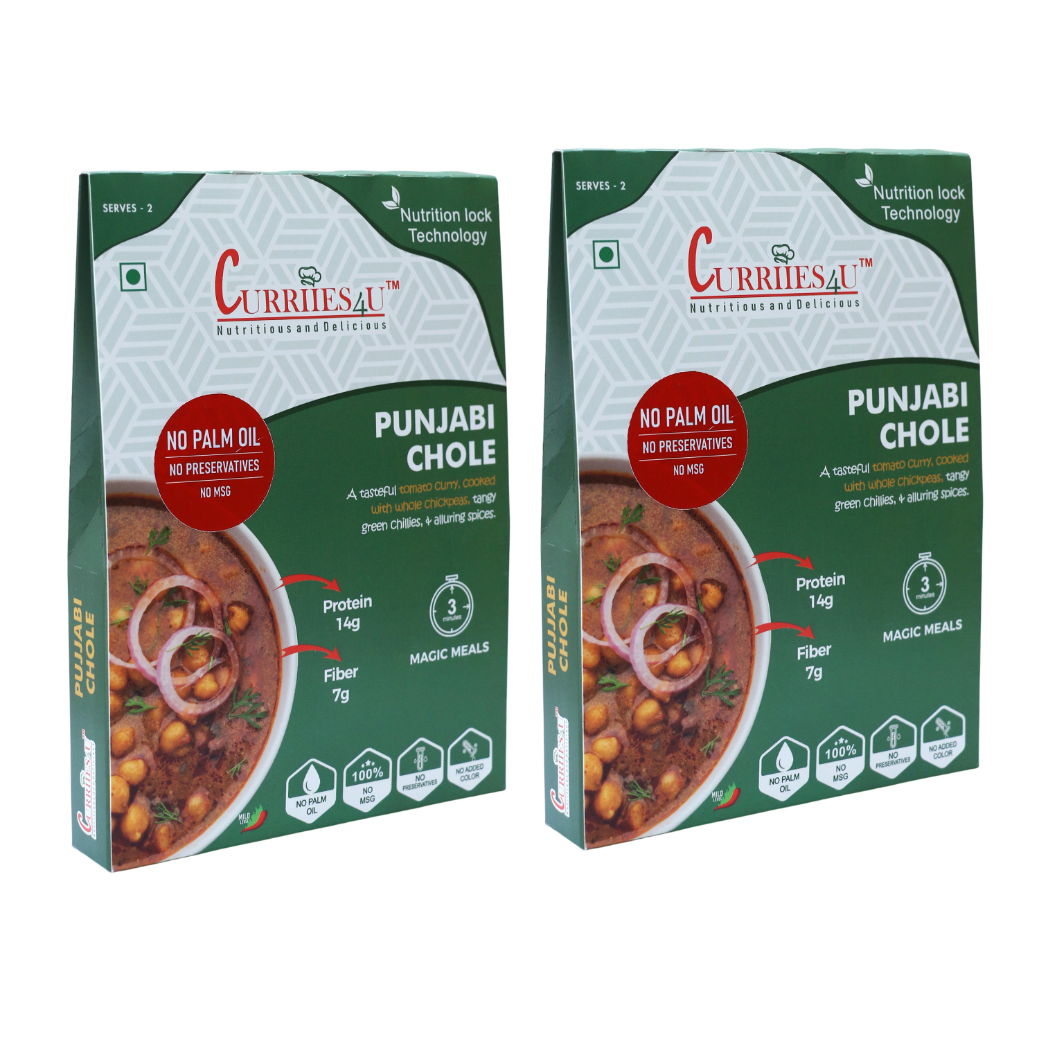 Ready TO Foods Curriies4u Punjabi Chole Pack Of 2