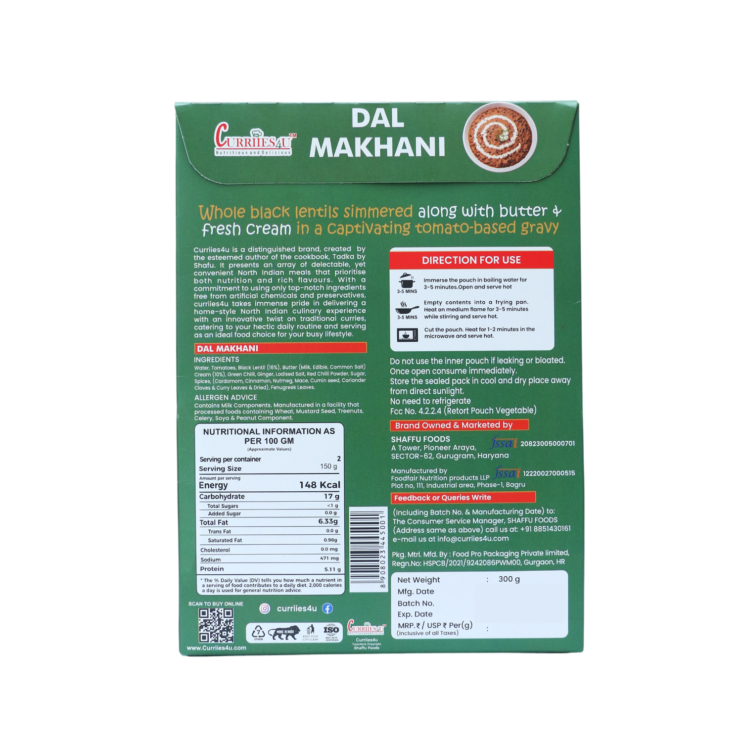 Dal Makhani  Pack Of 5 | Whole Black Lentils with Butter & Fresh Cream thumbnail 2