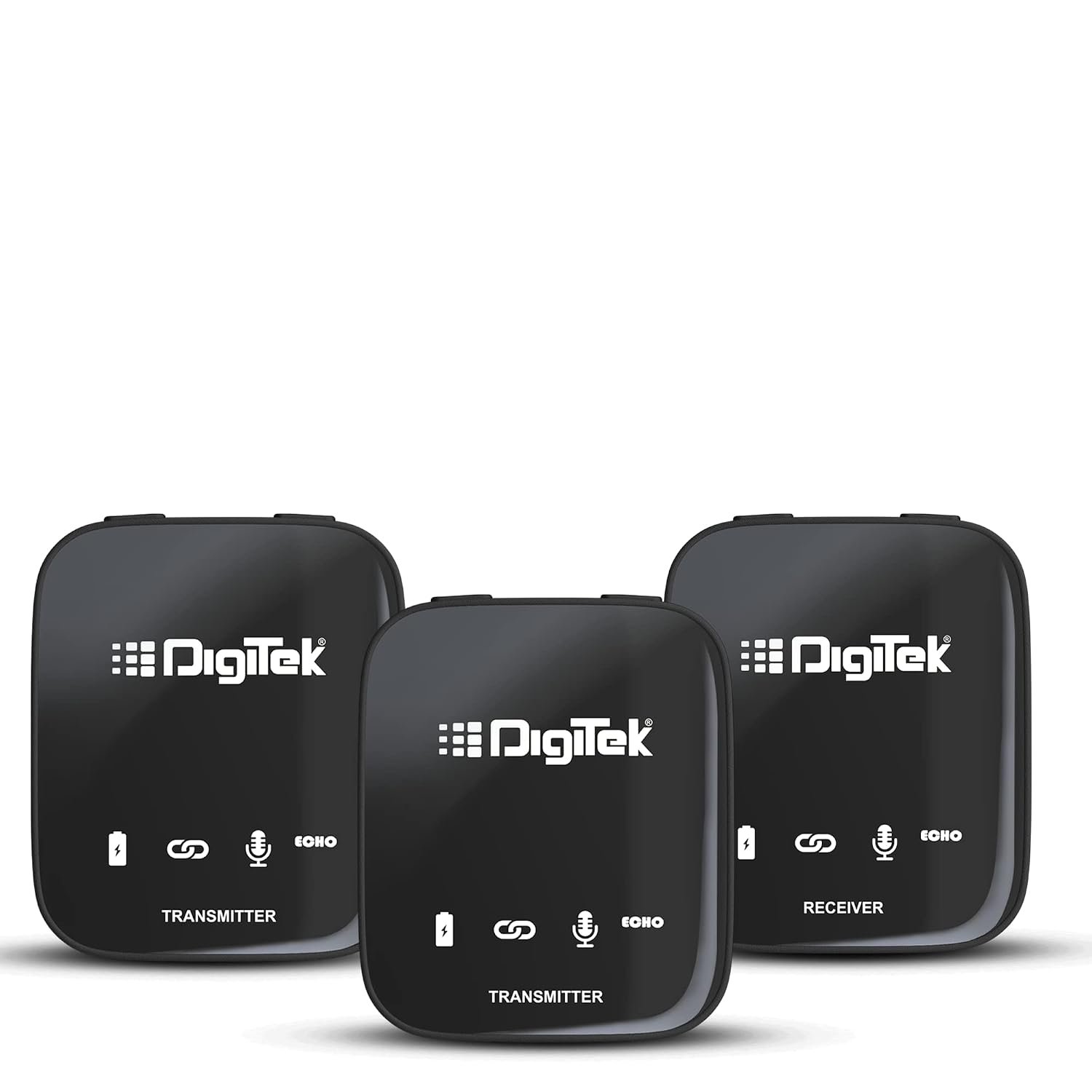 Digitek DWM 101 Wireless Microphone System with ANC Noise Reduction, 360° Sound Capture, Upto 12 Hrs Working Time, for DSLR Camera, Android & iOS Smartphones, Seamless Audio Recording