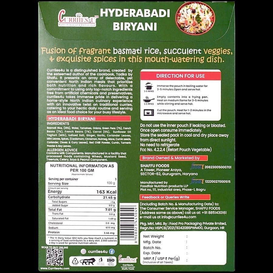 Hyderabadi Biryani Ready to Eat | Curriies4U thumbnail 3