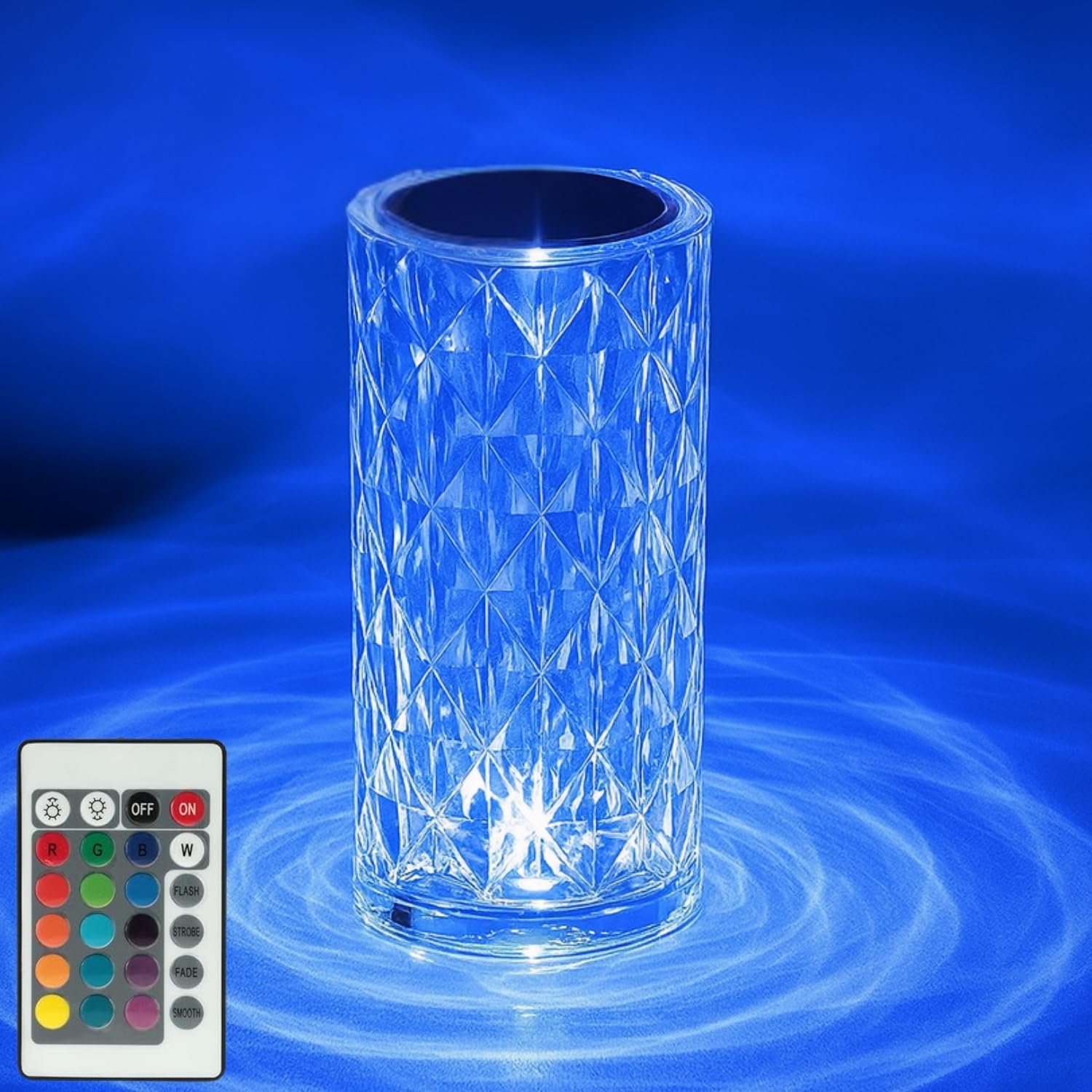 crystal led night light with remote control | rgb color changing decorative lamp for bedroom and home